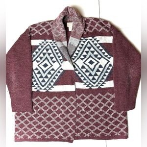 Telluride Clothing Company Open Knit Cardigan Aztec Diamond Women’s XL Country‎